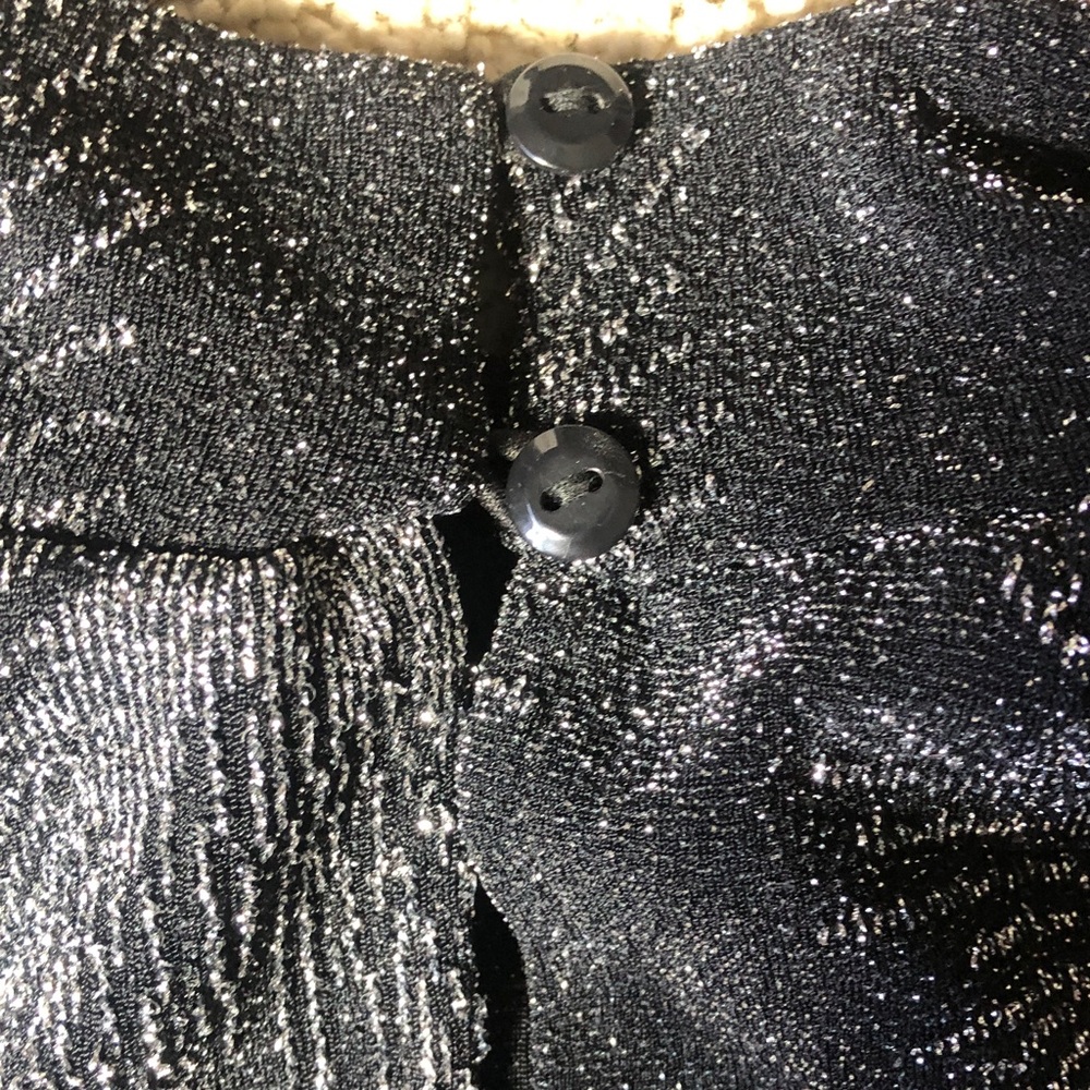 Vintage NWOT Enfocus Studio Black 3/4 Sleeve Sparkle Burst Midi Dress, Size 8 - Picture 6 of 8